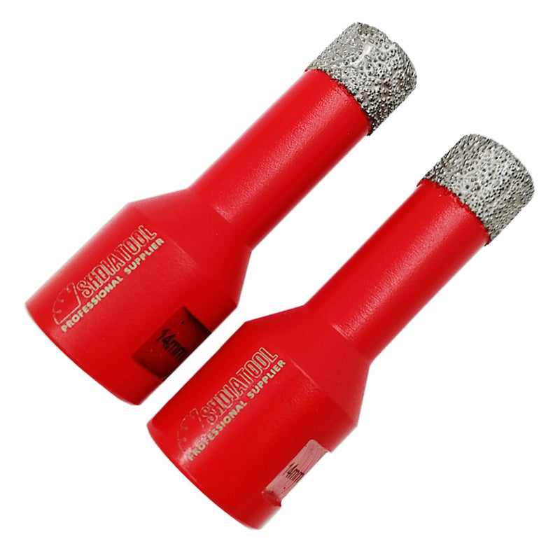 2pcs 14mm Diamond Core Drill Bits with M14 Thread for Porcelain Masonry DE Warehouse