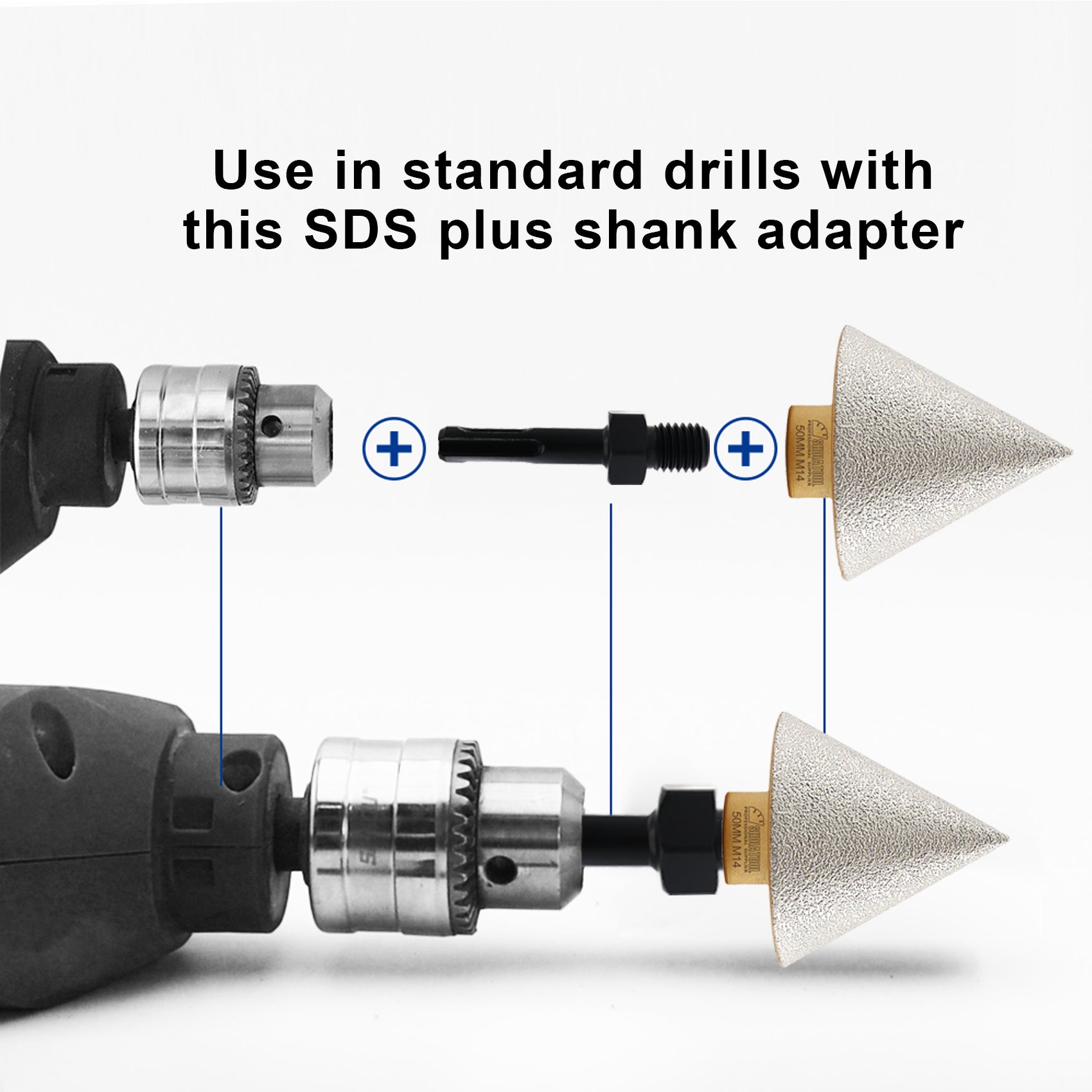 Diamond Core Drill Bits 3pcs/Set Porcelain Granite Hole Saw M14 Thread