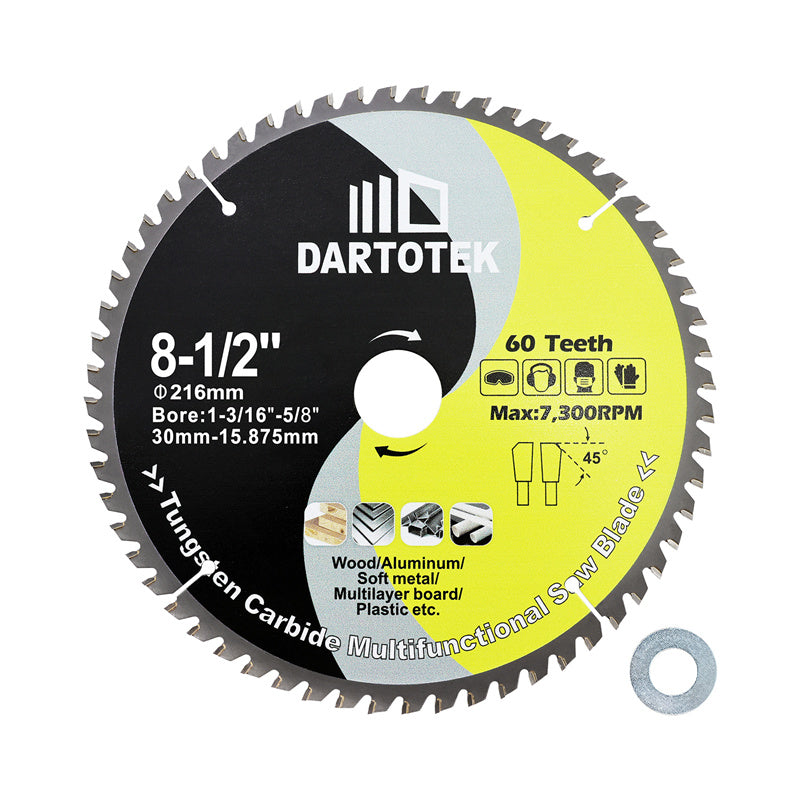 DARTOTEK 1/2/3Pcs Dia 85/165/216mm TCT Hard alloy Cutting Disc Circular Saw Blade For Cutting Wood Aluminium Copper Metal Disc Cutter