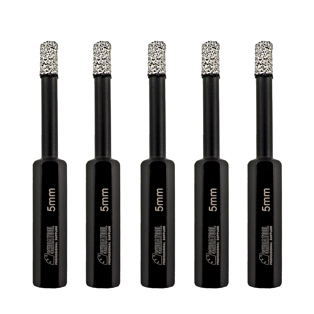 Diamond Drilling Bits 5pcs Ceramic Granite Marble Core Bit Hole Saw Hexagon Shank