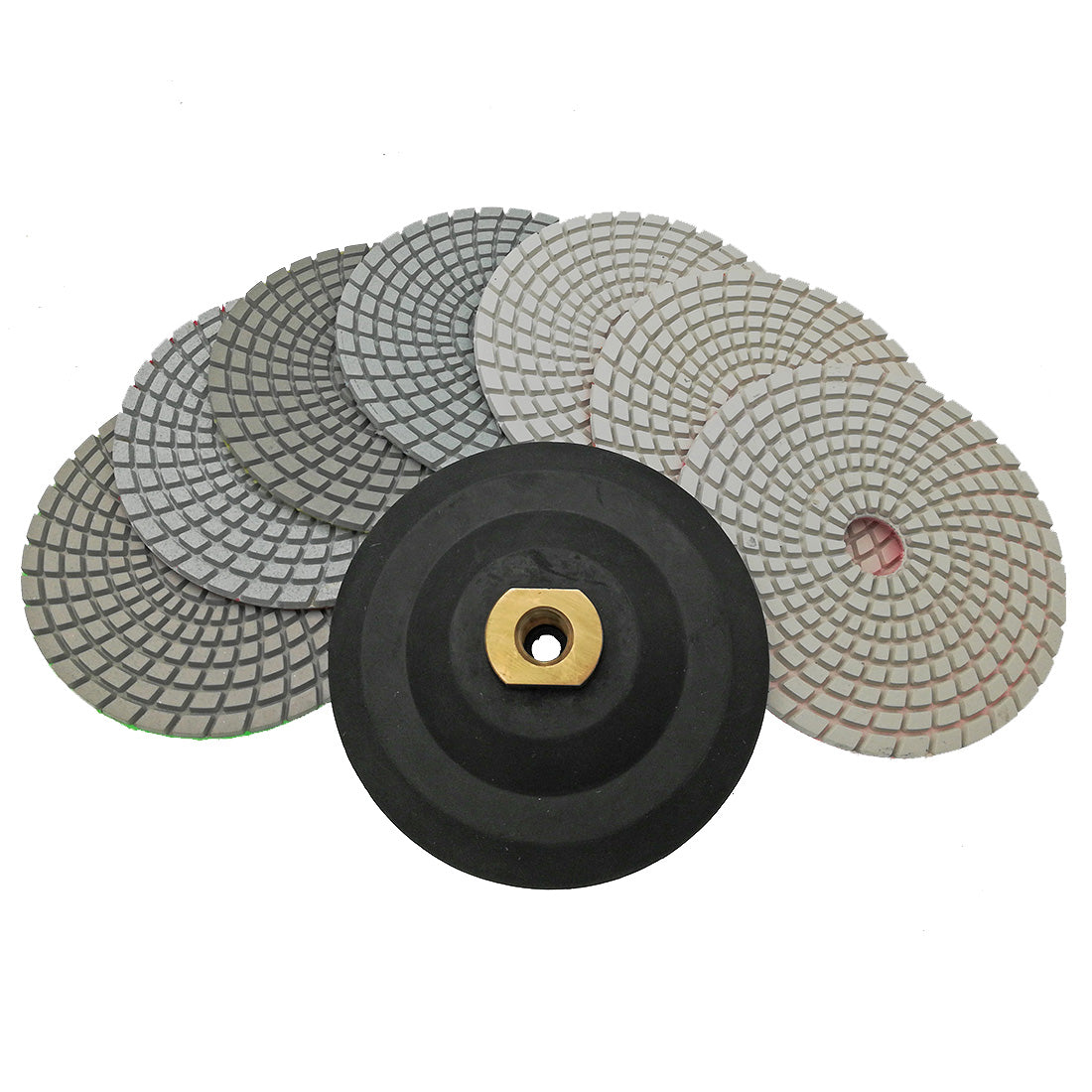 SHDIATOOL 5"Wet Diamond Polishing Pads for Marble Granite 6pcs or 7pcs - SHDIATOOL