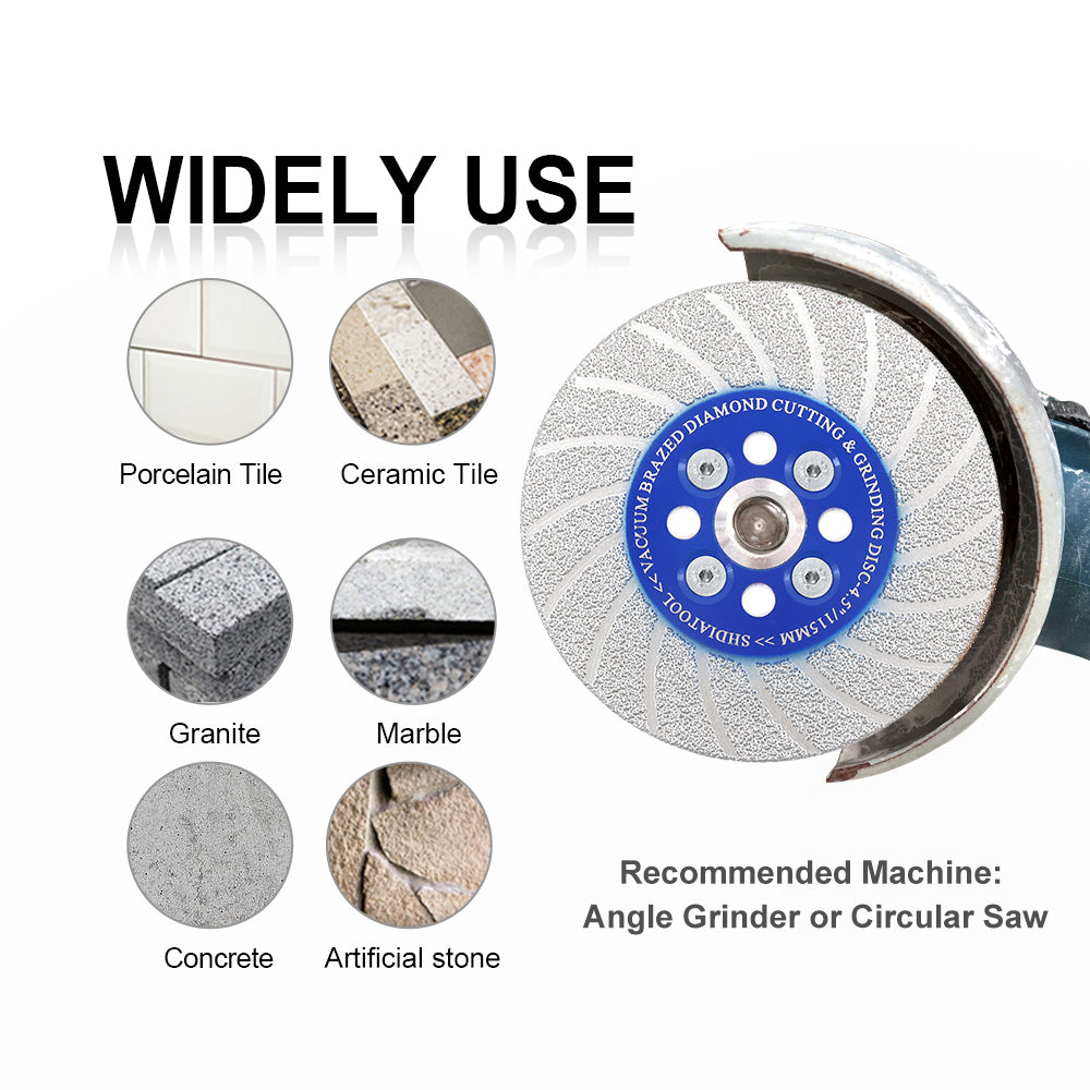 Cutting Grinding Disc 5pcs 4/4.5/5" Granite Marble Concrete Saw Blade M14 or 5/8-11 Flange