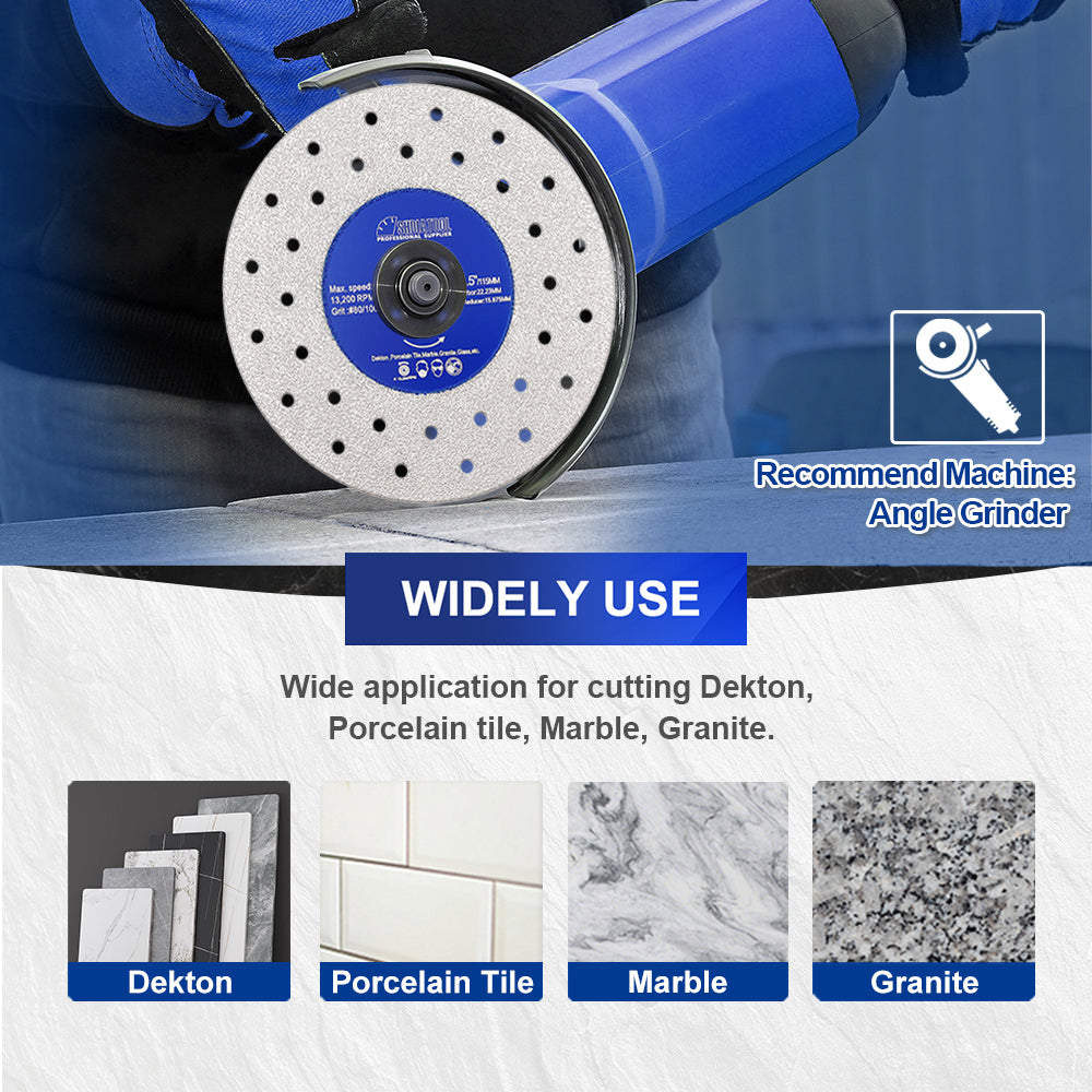 SHDIATOOL 1/2/3pcs Porous Widened Cutting Blade 75/115/125mm Ultra-Thin Disc Dekton Porcelain Tile Marble Glass Granite