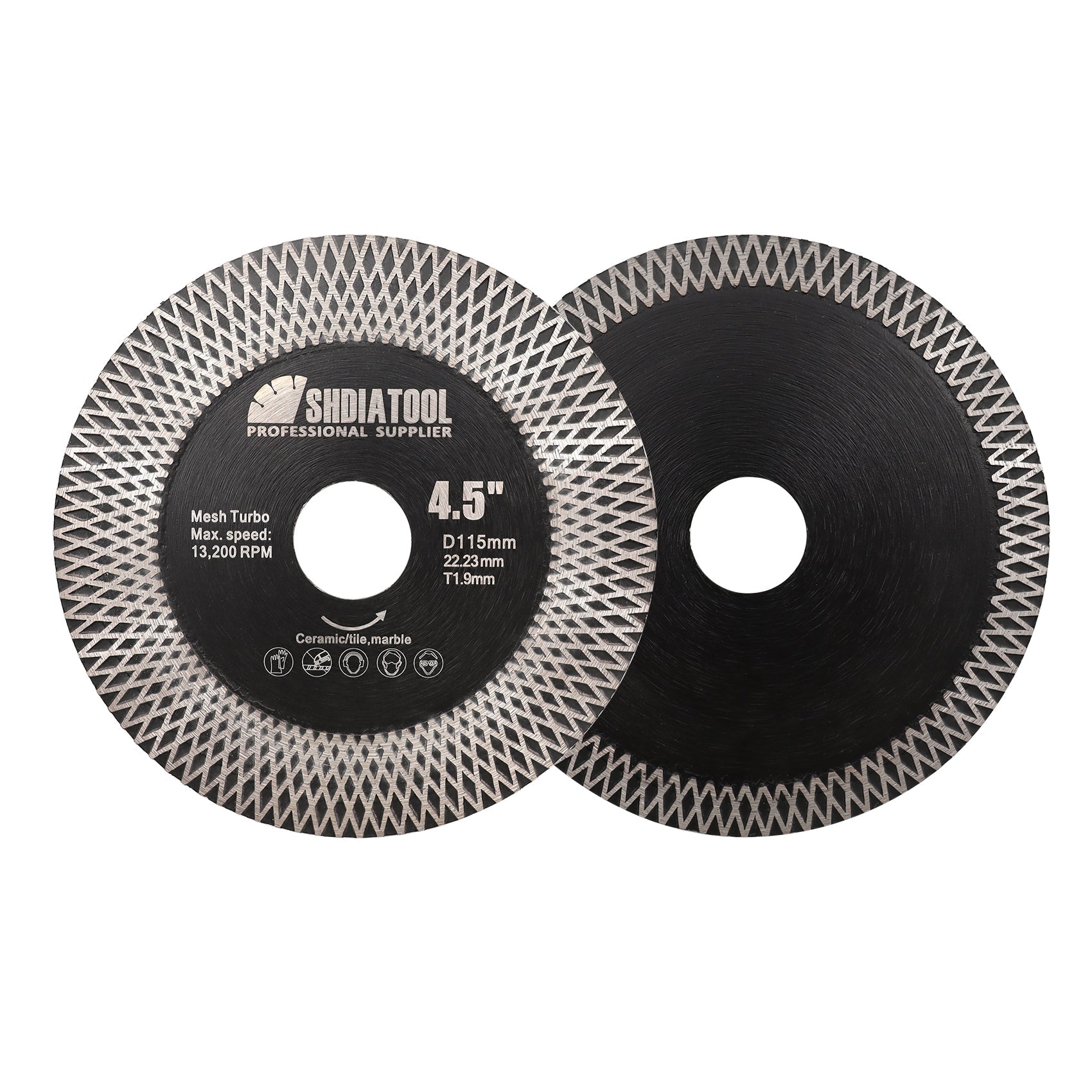 SHDIATOOL X Mesh Turbo Double Sided Diamond Cutting Grinding Disc for Tile Ceramic Marble Stone 4''/4.5''/5''/9" - SHDIATOOL