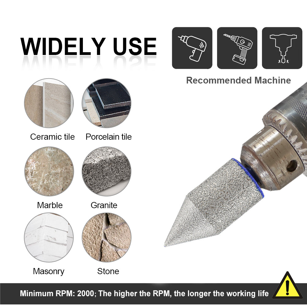 Diamond Chamfering Milling Finger Bit for Ceramic Porcelain Granite Hexagonal Shank
