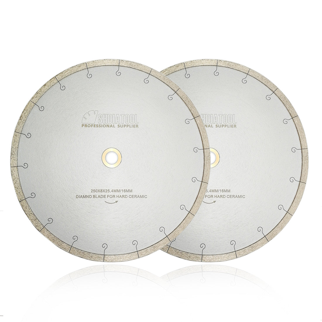 Wet Blade J-Slot Continuous Rim 2pcs 8"10"12"14"Cutting Ceramic Marble - SHDIATOOL