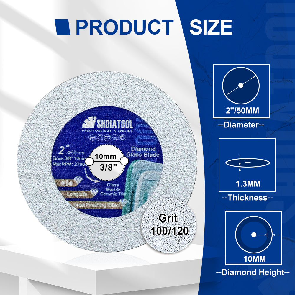 DE Warehouse SHDIATOOL Diamond Cutting Grinding Glass Disc 1pc 125mm Saw Blade for Glass Ceramic