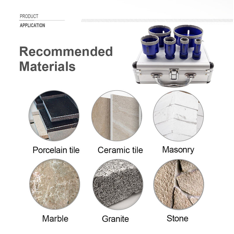 6pcs/Box Diamond Drill Core Bits for Granite Marble Ceramic Porcelain  M14 Thread - SHDIATOOL