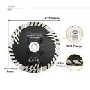 Turbo Saw Blade With Slant Protection Teeth 5pcs 4/4.5/5" Concrete Granite 5/8-11 or M14 Flange