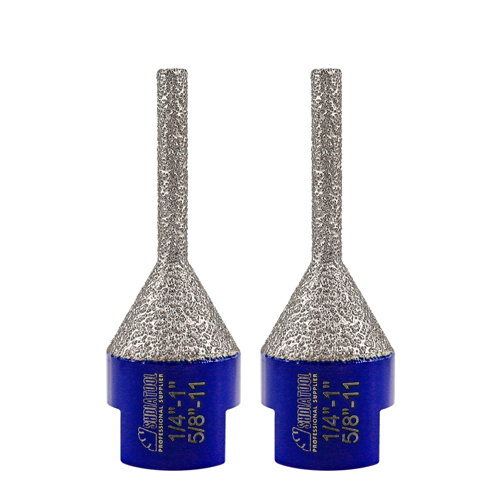 SHDIATOOL Vacuum Brazed Diamond Finger Milling Bits for Porcelain Ceramic Tile Marble Granite Dia 1/4''-1''(6-25mm) 5/8-11 or M14 Thread - SHDIATOOL