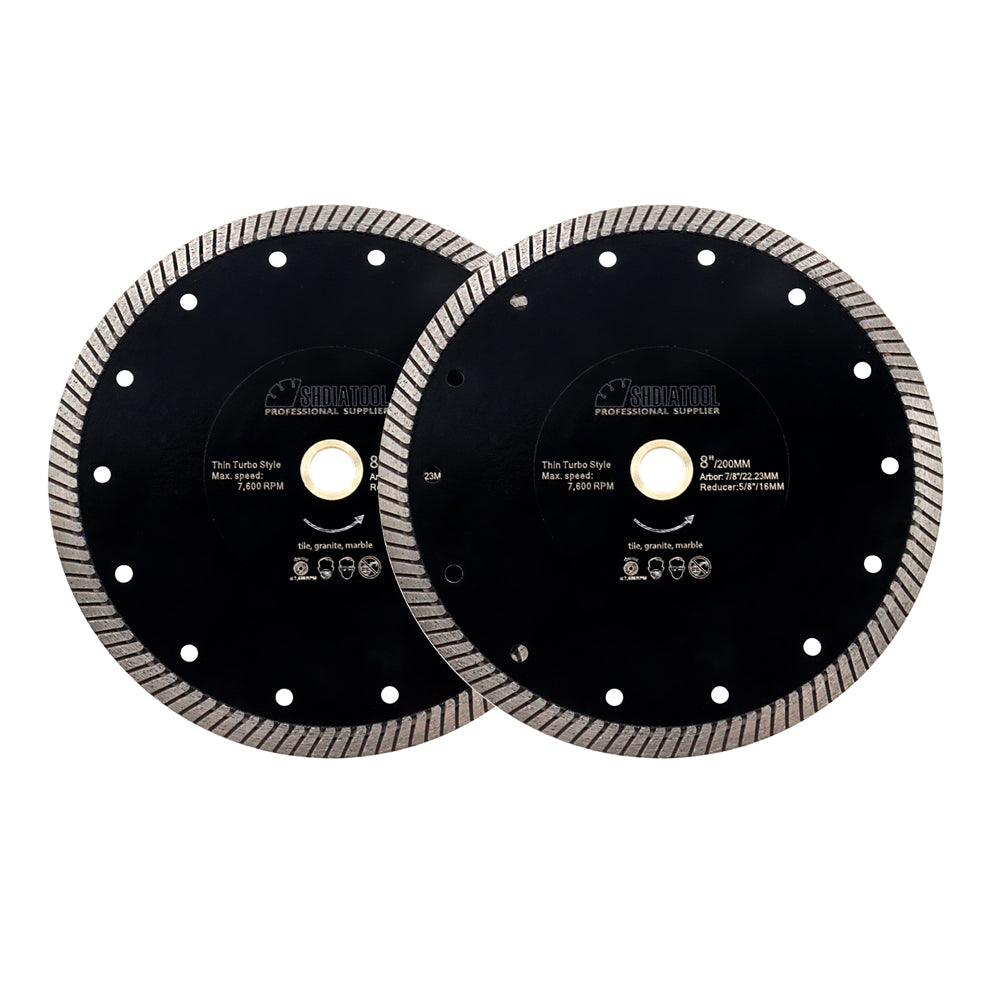SHDIATOOL Turbo Diamond Saw Blade 4"-10"Ceramic Tile Granite Marble - SHDIATOOL