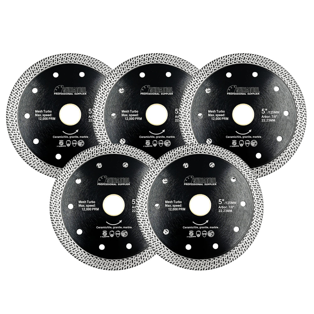 SHDIATOOL Mesh Turbo Saw Blade 1pc 4"/4.5"/5" Cutting for Granite Ceramic US Warehouse