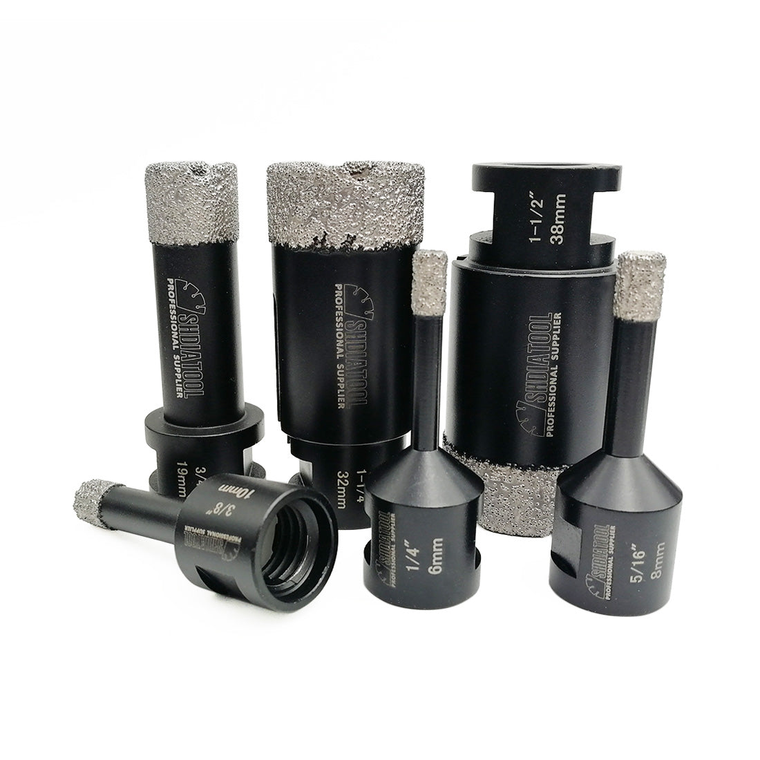 SHDIATOOL Diamond Core Drill Bits Set(6pcs) for Porcelain Tile Granite Marble 5/8-11 - SHDIATOOL