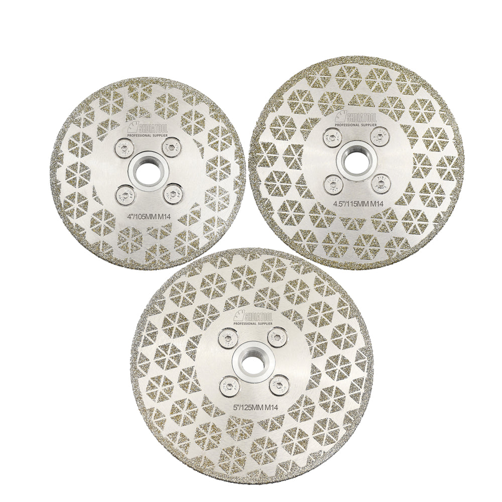 Electroplated Saw Blade Granite Marble Single Side Coated with M14 or 5/8-11 Flange