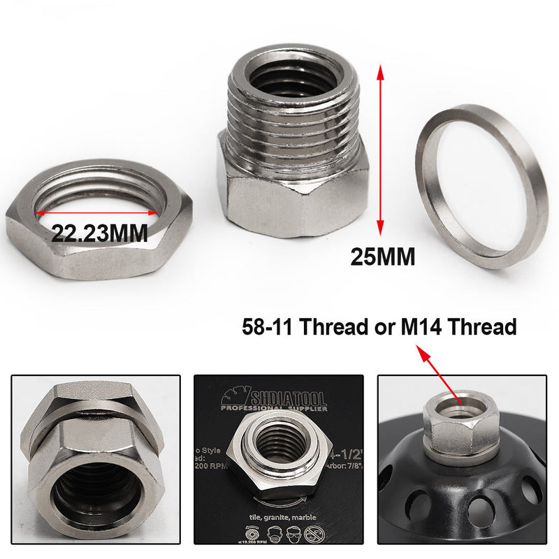6 STKS Haakse Slijper Adapter voor Polijstschijf Polijstschijf, M10 naar voor M14 M16 voor M14 tot 5/8-11 of 5/8-11 naar voor M14 Adapter Grinder 6 STKS Haakse Slijper Adapter voor Polijstschijf Polijstschijf, M10 naar voor M14 M16 voor M14 tot 5/8-11 of 5/8-11 naar voor M14 Adapter Grinder