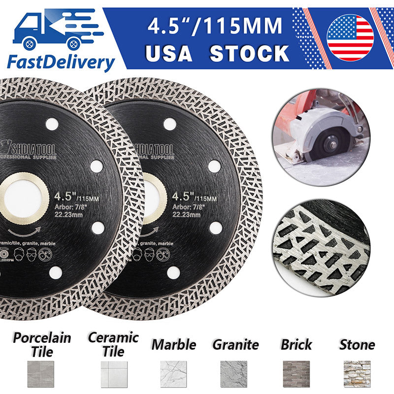 SHDIATOOL 4.5"/7 " Diamond Saw Blade Cutting Porcelain Tile Ceramic Marble 1/5pcs - SHDIATOOL
