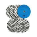 4 inch Dry Diamond Polishing Pad for Granite Marble  7pcs/set Mixed Grits Plus a 5/8-11 Backer - SHDIATOOL