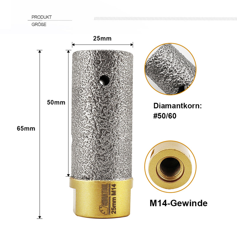 1" /25mm Diamond Finger Bits for Porcelain Hard Ceramic Marble Enlarging Holes M14