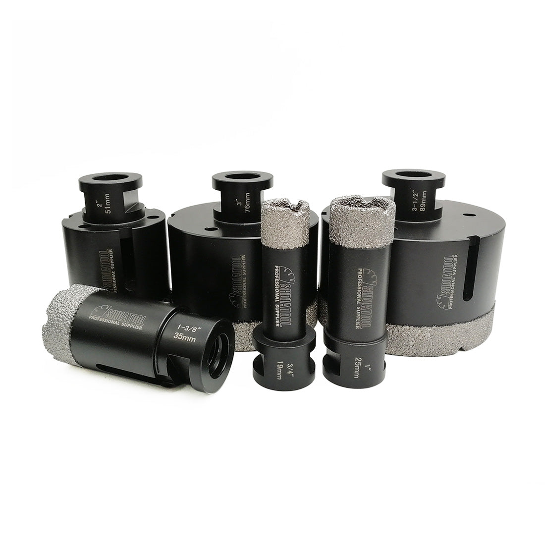 SHDIATOOL Diamond Core Drill Bits Set(6pcs) for Porcelain Tile Granite Marble 5/8-11 - SHDIATOOL