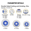 Saw Blades Double sided 4/4.5/5" Granite Marble Concrete M14 or 5/8-11 Flange