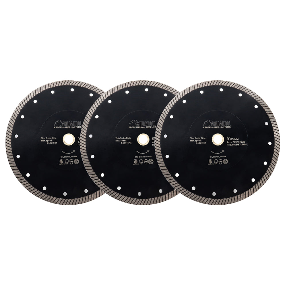SHDIATOOL Turbo Diamond Saw Blade 4"-10"Ceramic Tile Granite Marble - SHDIATOOL