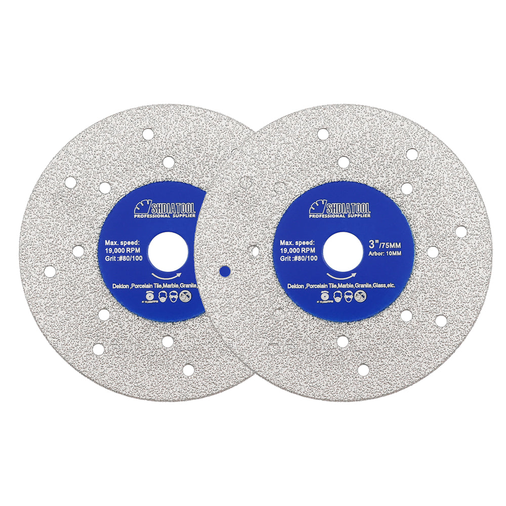 SHDIATOOL 1/2/3pcs Porous Widened Cutting Blade 75/115/125mm Ultra-Thin Disc Dekton Porcelain Tile Marble Glass Granite