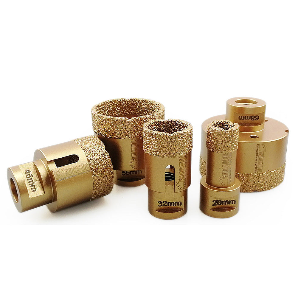 SHDIATOOL 5pcs/set Dry Diamond Drill Bits for Porcelain Tile Granite Marble M14 Thread - SHDIATOOL
