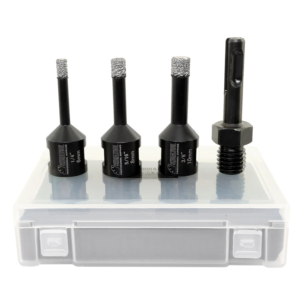 SHDIATOOL Diamond Dry Drilling Bits 4pcs/set for Porcelain Granite Hole Saw 5/8-11