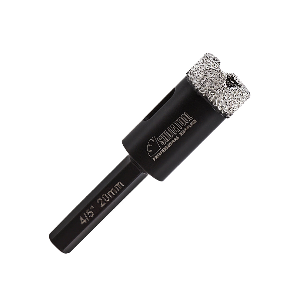 SHDIATOOL Vacuum Brazed Diamond Drill Core Bits Hexagon Shank Hole Saw for Porcelain Tiles Granite Marble Dia 20/25/32/35/50/55/68mm - SHDIATOOL