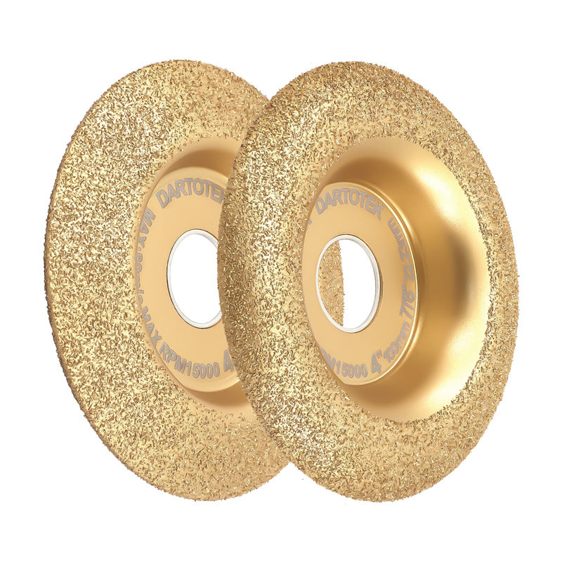 DARTOTEK 2pcs 4inch 100mm Tungsten Carbide particles Carving Disc Grinder Wheel Disc for Wood Shaping Tree Triming