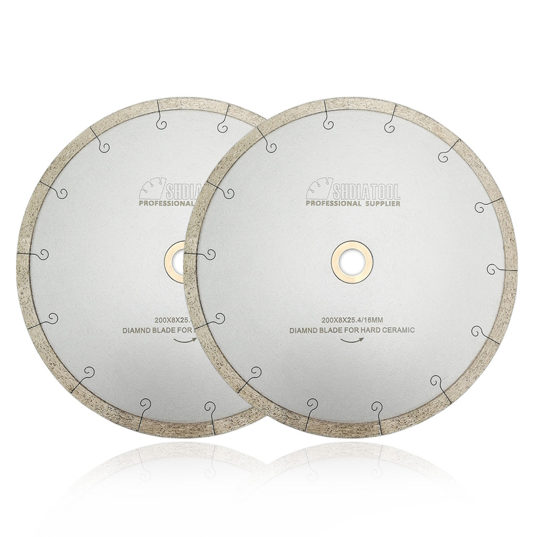 Wet Blade J-Slot Continuous Rim 2pcs 8"10"12"14"Cutting Ceramic Marble - SHDIATOOL