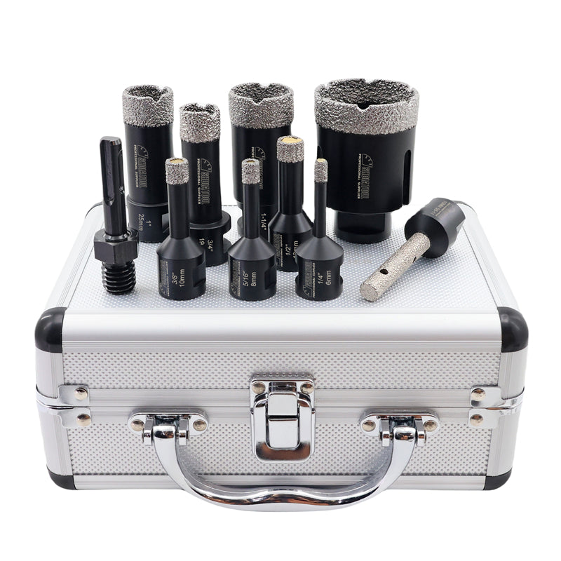 SHDIATOOL Black Dry Diamond Drill Bit 5/8-11 Porcelain Tile Ceramic Marble 7/10pcs