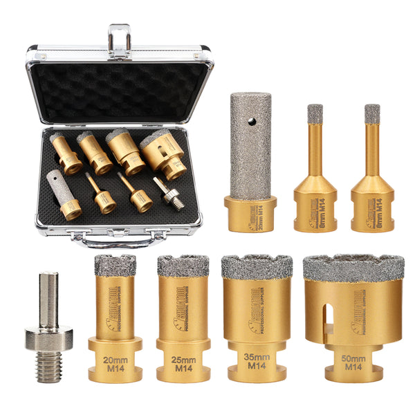 SHDIATOOL Diamond Drill Core Bits for Granite Marble Ceramic Porcelain 6pcs/Box M14 Thread