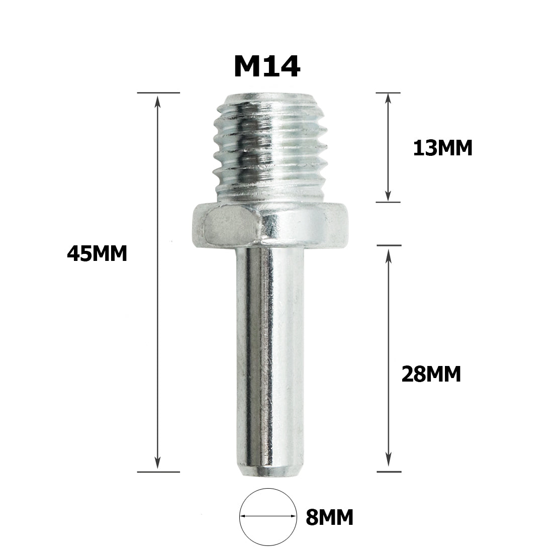 2pcs Adapter Different Connection Converter M14 5/8"-11 Thread to Round Shank For Angle Grinder Drill Bits