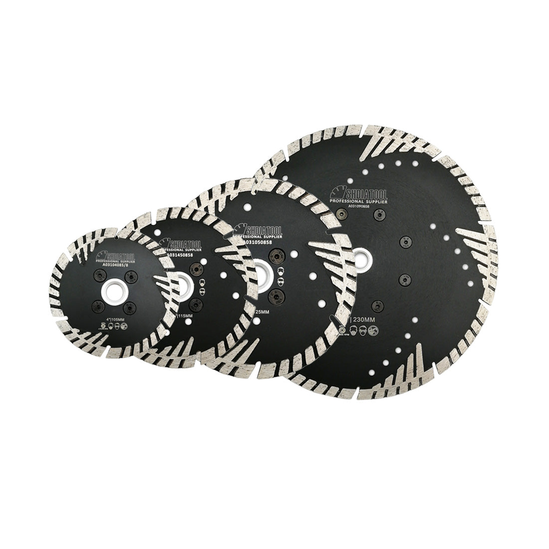 Turbo Diamond Saw Blade Cutting Concrete Brick Tile Granite 5/8-11 Flange - SHDIATOOL