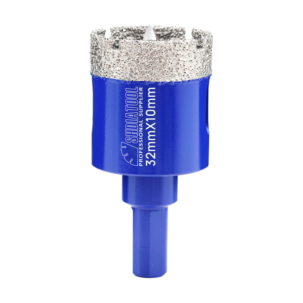 Shdiatool 1/2/3pcs 20-68mm Vacuum Brazed Triangle Shank Drill Bit with Postion Drill Bit for Ceramic Tile Marble Granite