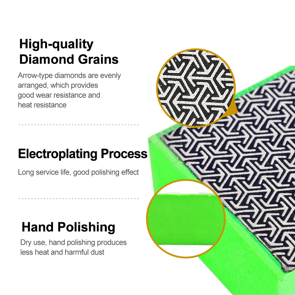 Diamond Hand Polishing Pad 2pcs Grit60-3000 Granite Marble Concrete Stone Sanding Disc