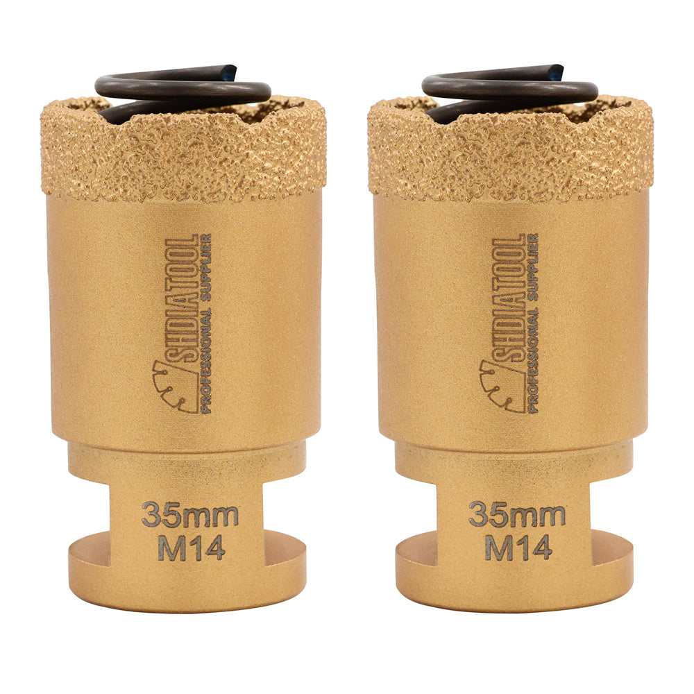 SHDIATOOL 1/2/3pcs Diamond Drill Bits 20/25/35/50mm Spring Core Bits for Porcelain Ceramic Granite Marble Hole Saw M14 Thread