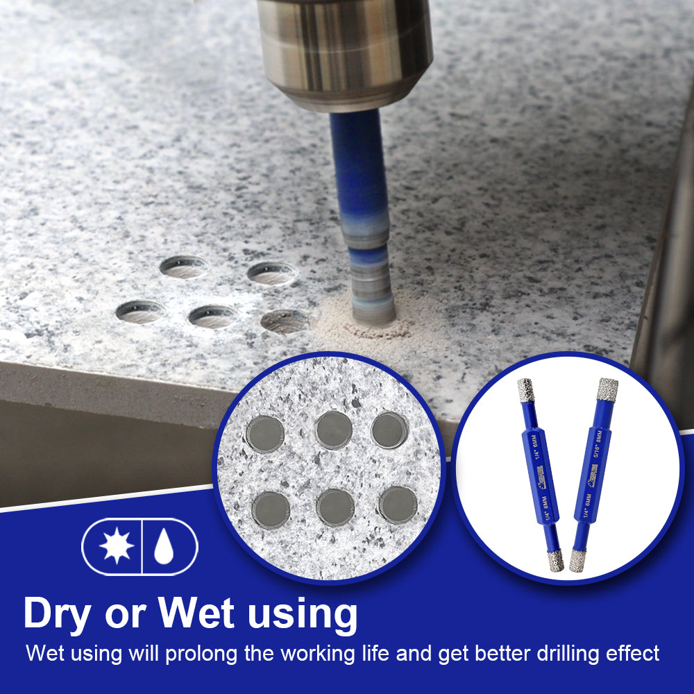 SHDIATOOL Diamond Drilling Core Bits 5pcs 6-6/8mm Granite Ceramic Masonry Marble Vacuum Brazed Hole Saw Hexagonal Shank