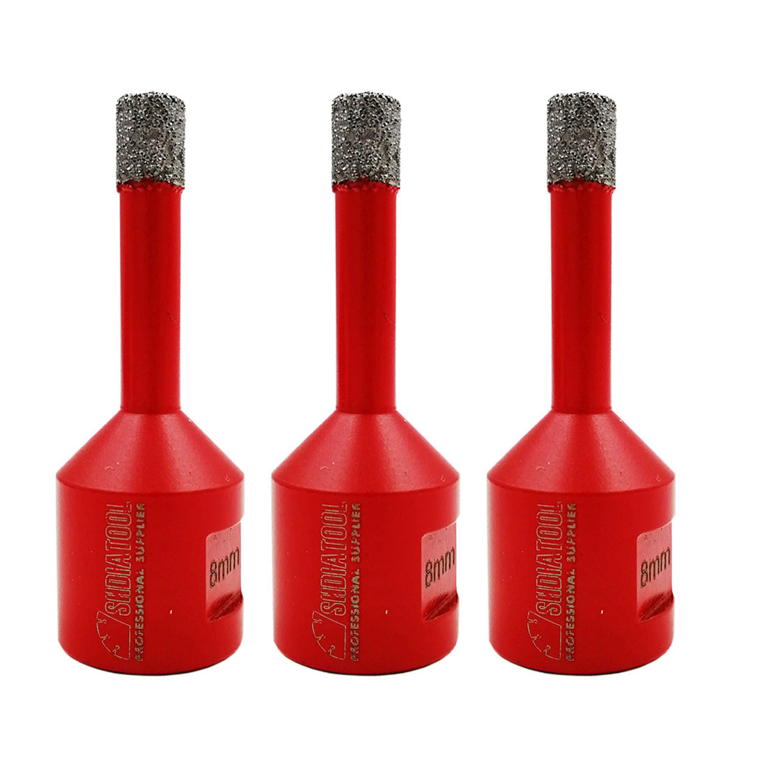 3pcs/set Red Dry Diamond Drill Bits for Porcelain Tile Stoneware Granite M14 thread - SHDIATOOL