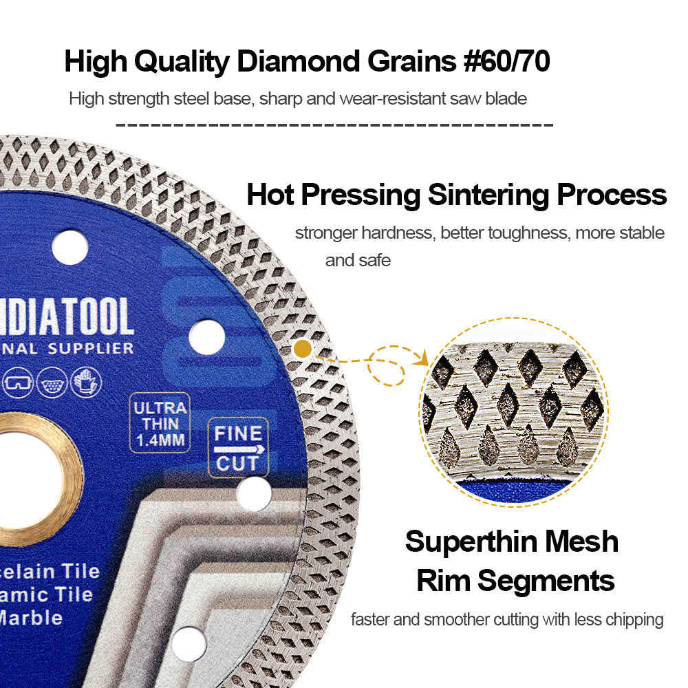 Mesh Saw Blade 10pcs 4.5" Ceramics Tile Marble Cutting Disc SHDIATOOL