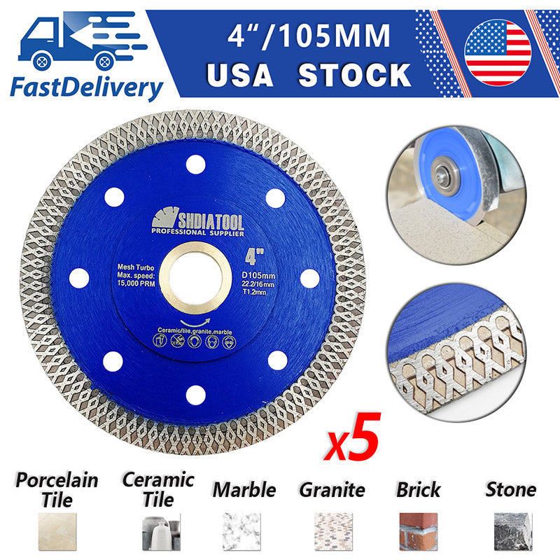 SHDIATOOL Diamond Saw Blade Cutting Porcelain Tile Ceramic Granite Marble 4 "4.5" 5" 10" - SHDIATOOL