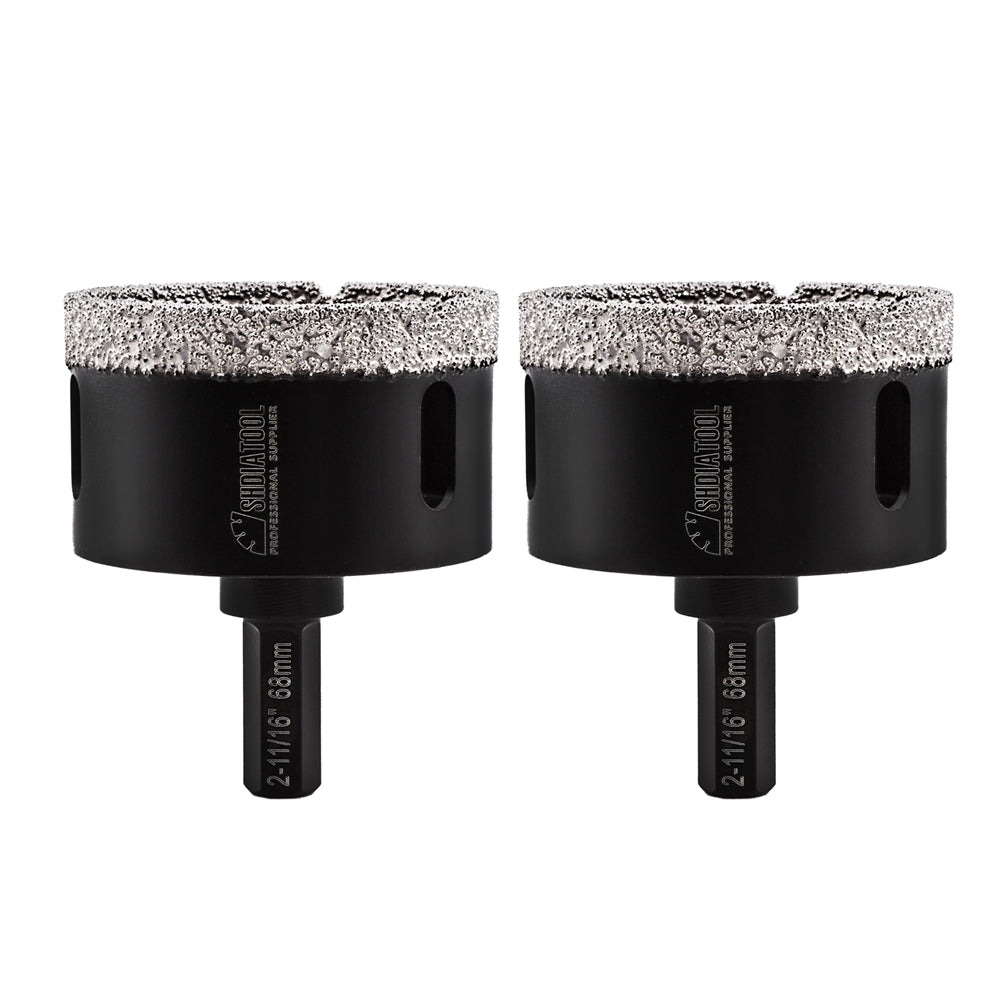 SHDIATOOL Vacuum Brazed Diamond Drill Core Bits Hexagon Shank Hole Saw for Porcelain Tiles Granite Marble Dia 20/25/32/35/50/55/68mm - SHDIATOOL