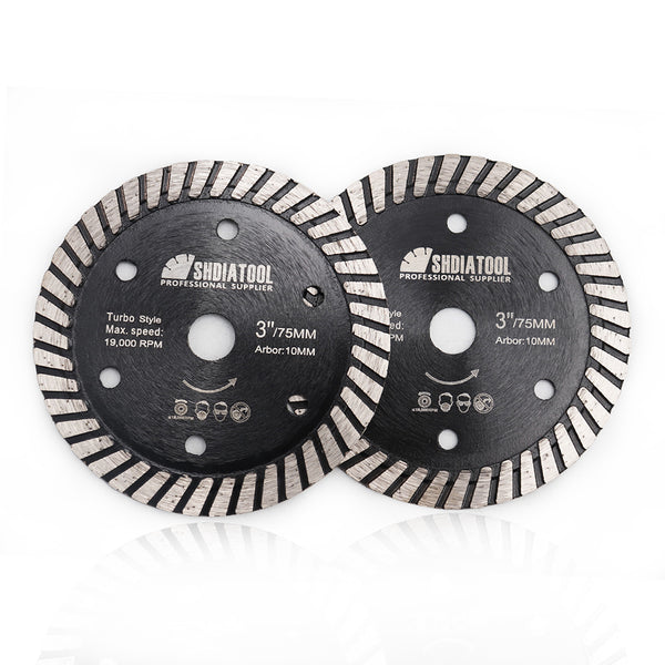 SHDIATOOL 3" Diamond Turbo Blade for Granite Concrete 2pcs 75mm - SHDIATOOL