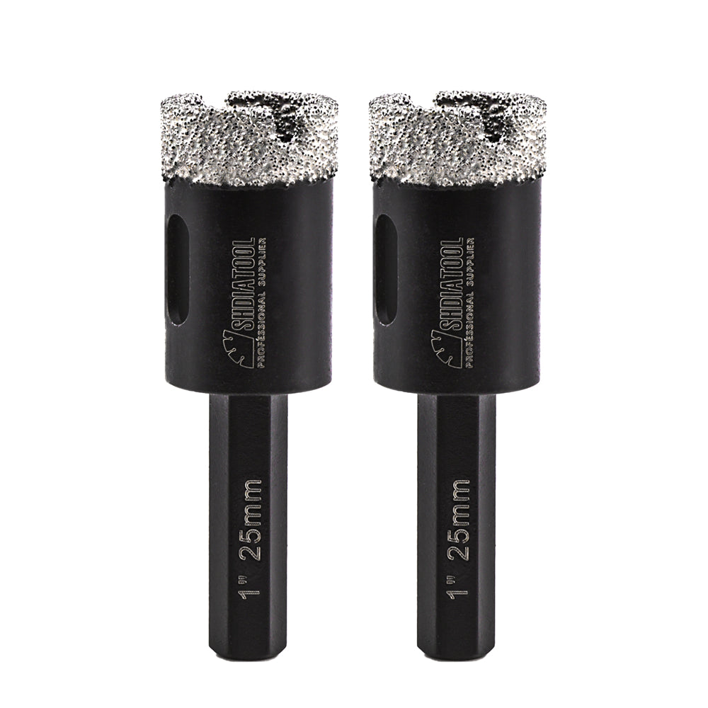 SHDIATOOL Vacuum Brazed Diamond Drill Core Bits Hexagon Shank Hole Saw for Porcelain Tiles Granite Marble Dia 20/25/32/35/50/55/68mm - SHDIATOOL