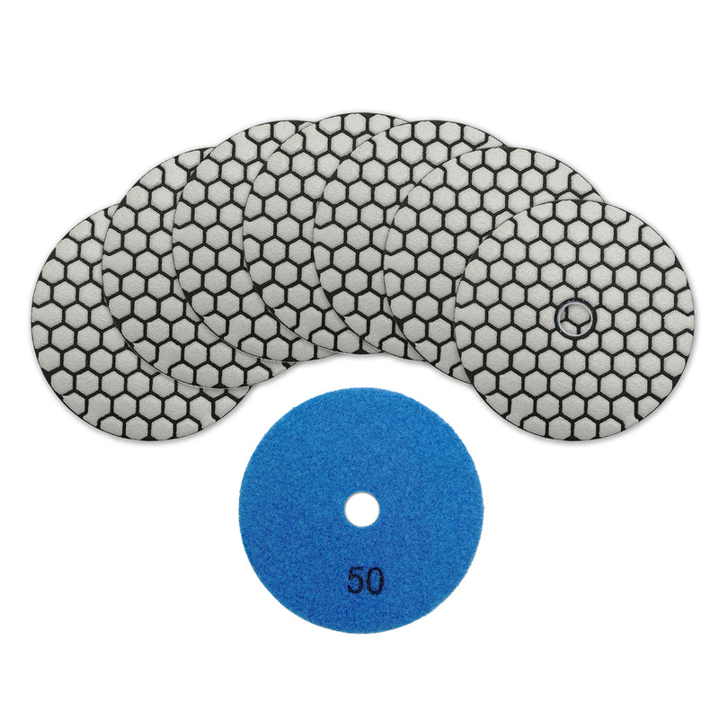 SHDIATOOL 8pcs/set 4 inch Dry Diamond Polishing Pad for Granite Marble