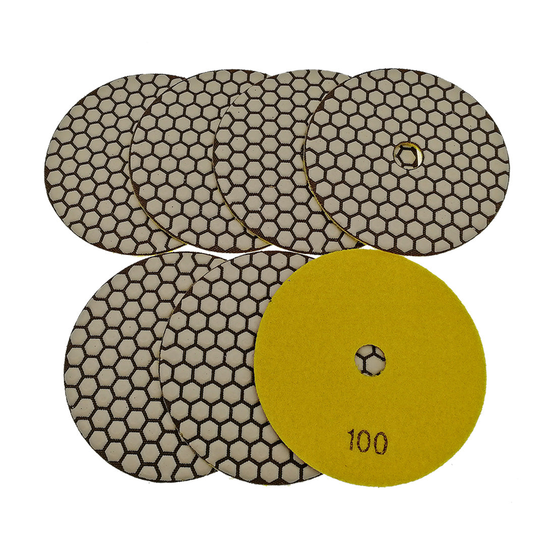 SHDIATOOL 5 Inch Dry Diamond polishing Pads Grit 50 for Granite Marble Quartz(7-Pack) - SHDIATOOL