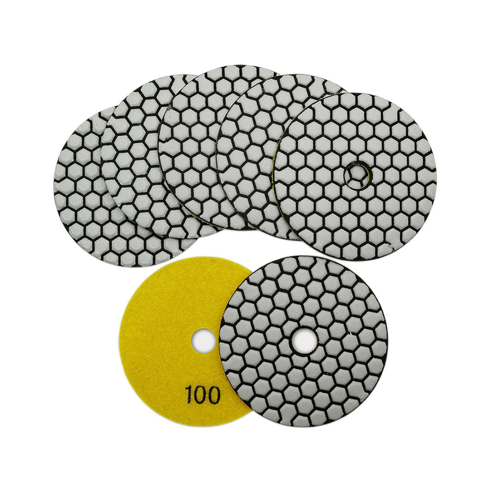 SHDIATOOL 4 inch Dry Diamond Polishing Pad for Granite Marble  7pcs/set - SHDIATOOL