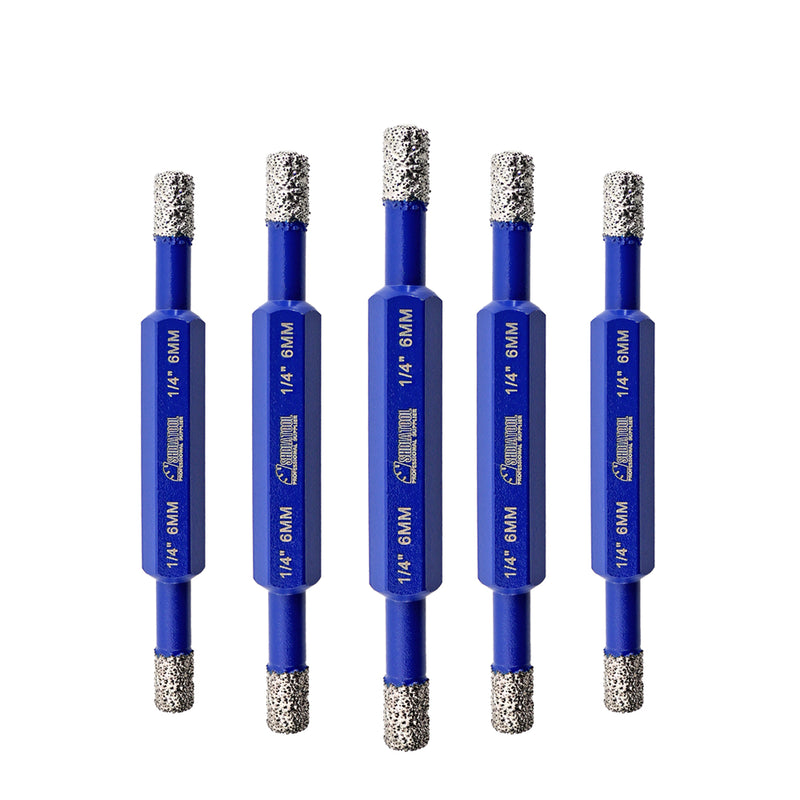 SHDIATOOL Diamond Drilling Core Bits 5pcs 6-6/8mm Granite Ceramic Masonry Marble Vacuum Brazed Hole Saw Hexagonal Shank