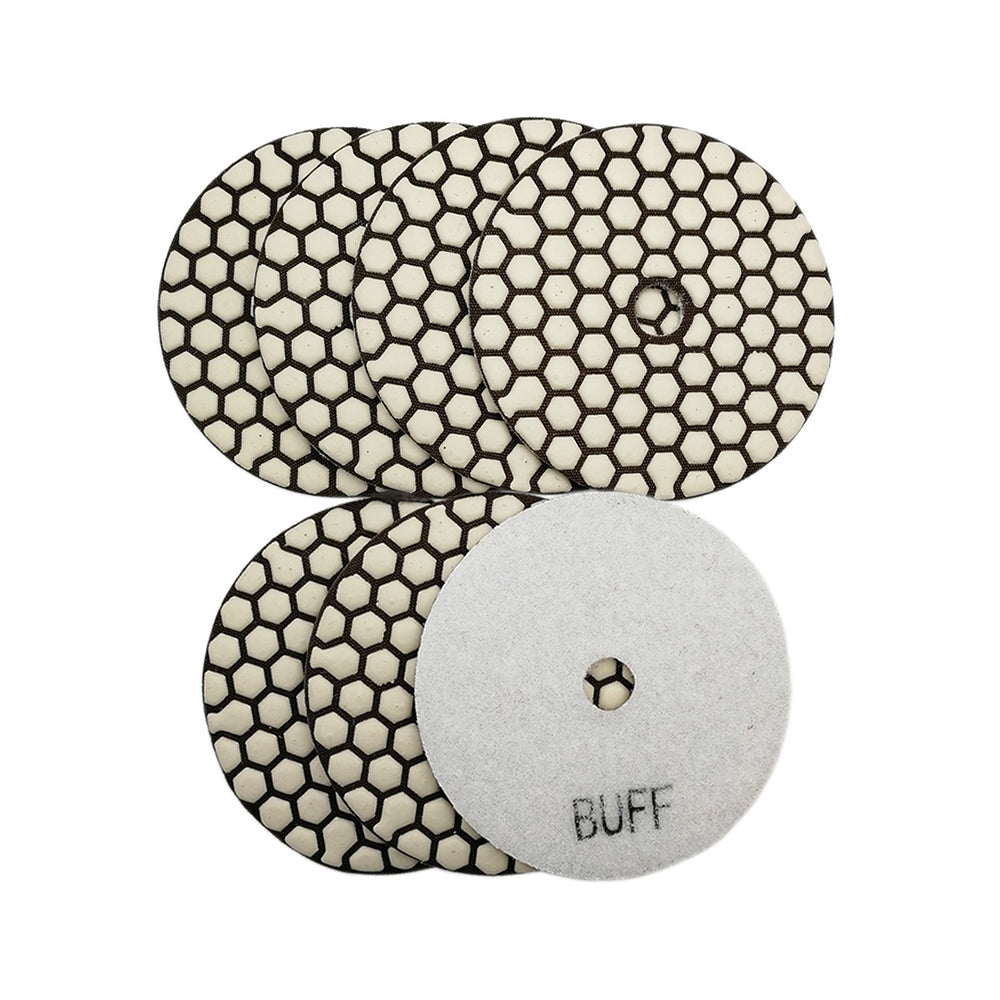SHDIATOOL 4 inch Dry Diamond Polishing Pad for Granite Marble  7pcs/set - SHDIATOOL